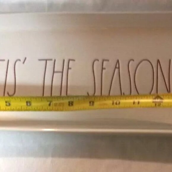 Rae Dunn‘Tis The Season holiday Platter 15' X '6 red and white cookie dessert - Picture 4 of 5